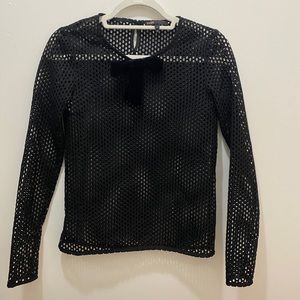 Maje mesh bow top